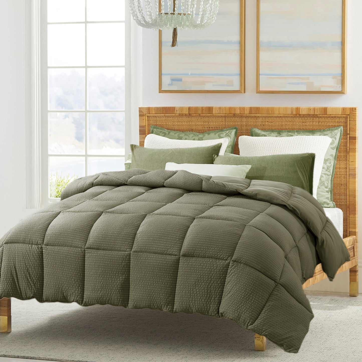 Kasentex Reversible All-Season Comforter Twin/Queen/King - Cozy Down Alternative Bedding