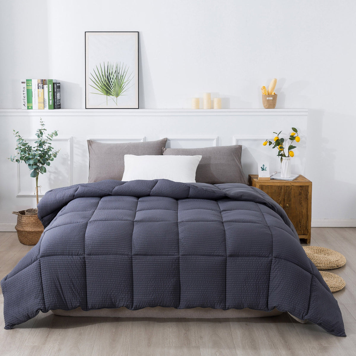 Kasentex Reversible All-Season Comforter Twin/Queen/King - Cozy Down Alternative Bedding