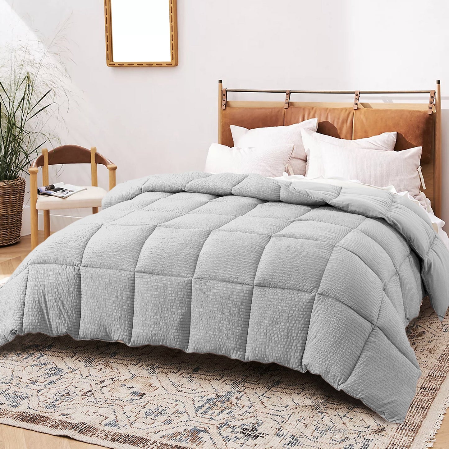 Kasentex Reversible All-Season Comforter Twin/Queen/King - Cozy Down Alternative Bedding