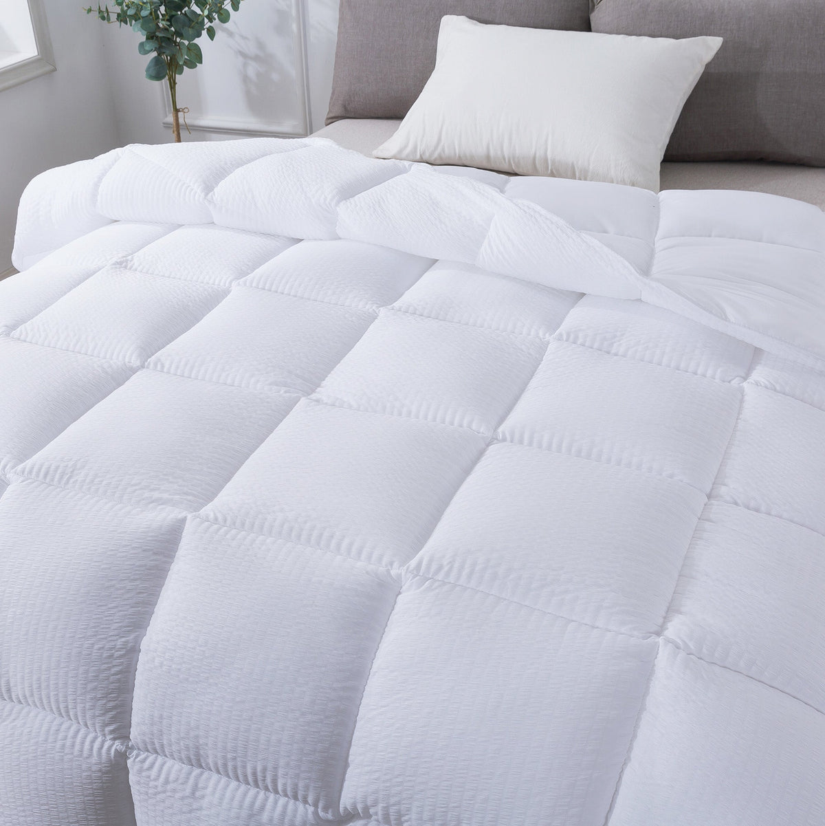 Kasentex Reversible All-Season Comforter Twin/Queen/King - Cozy Down Alternative Bedding