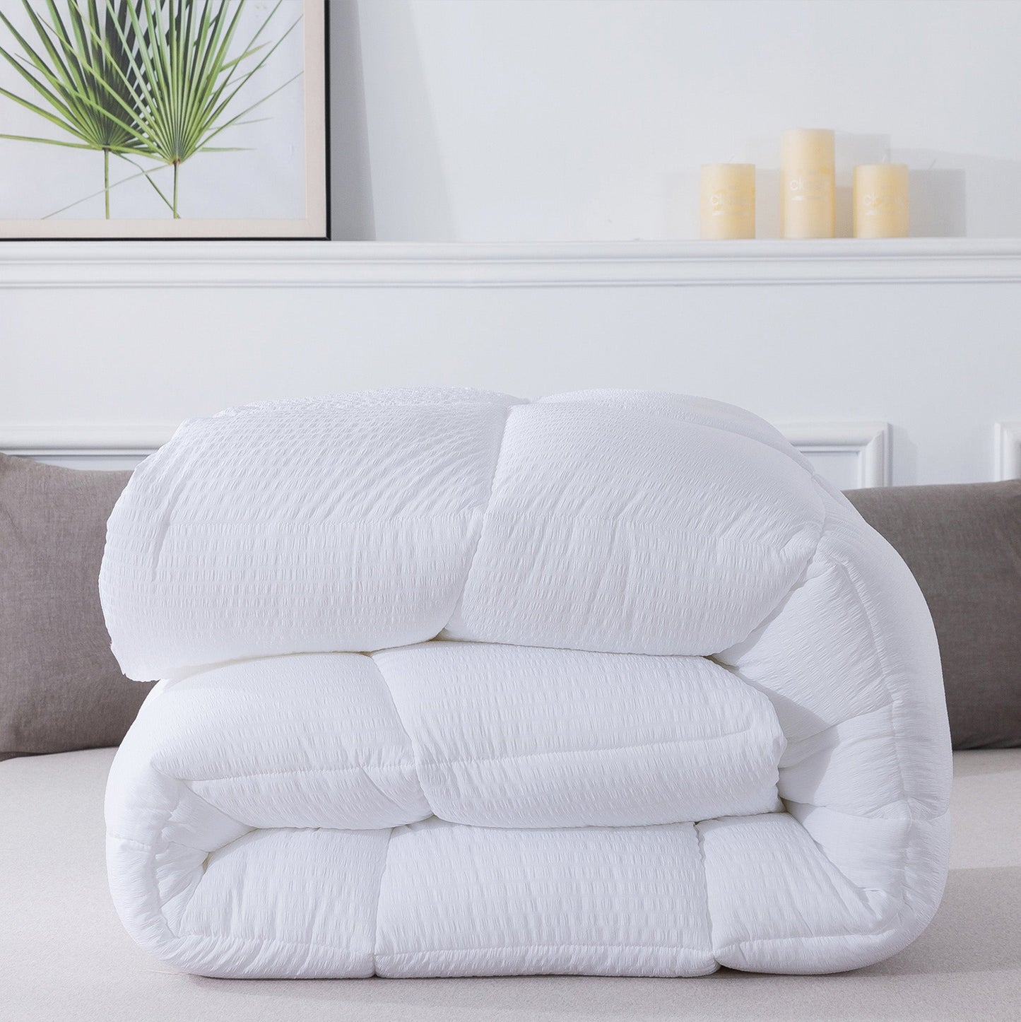 Kasentex Reversible All-Season Comforter Twin/Queen/King - Cozy Down Alternative Bedding