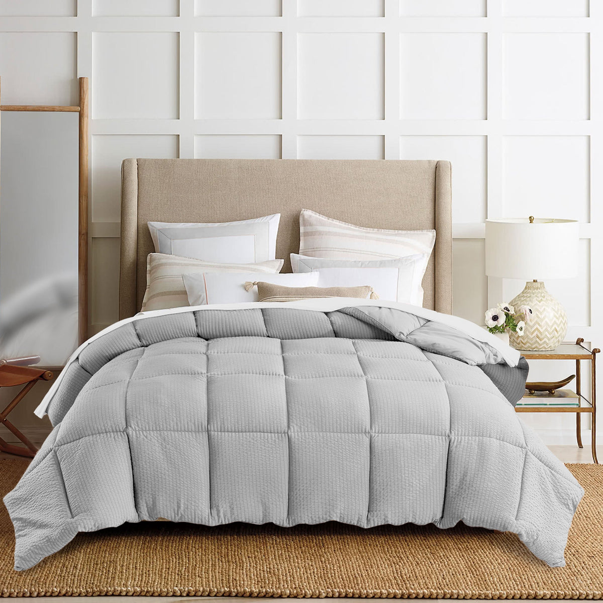 Kasentex Reversible All-Season Comforter Twin/Queen/King - Cozy Down Alternative Bedding