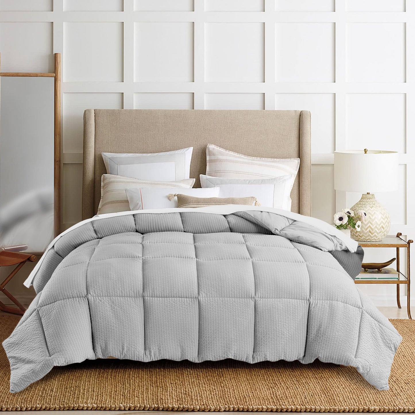 Kasentex Reversible All-Season Comforter Twin/Queen/King - Cozy Down Alternative Bedding